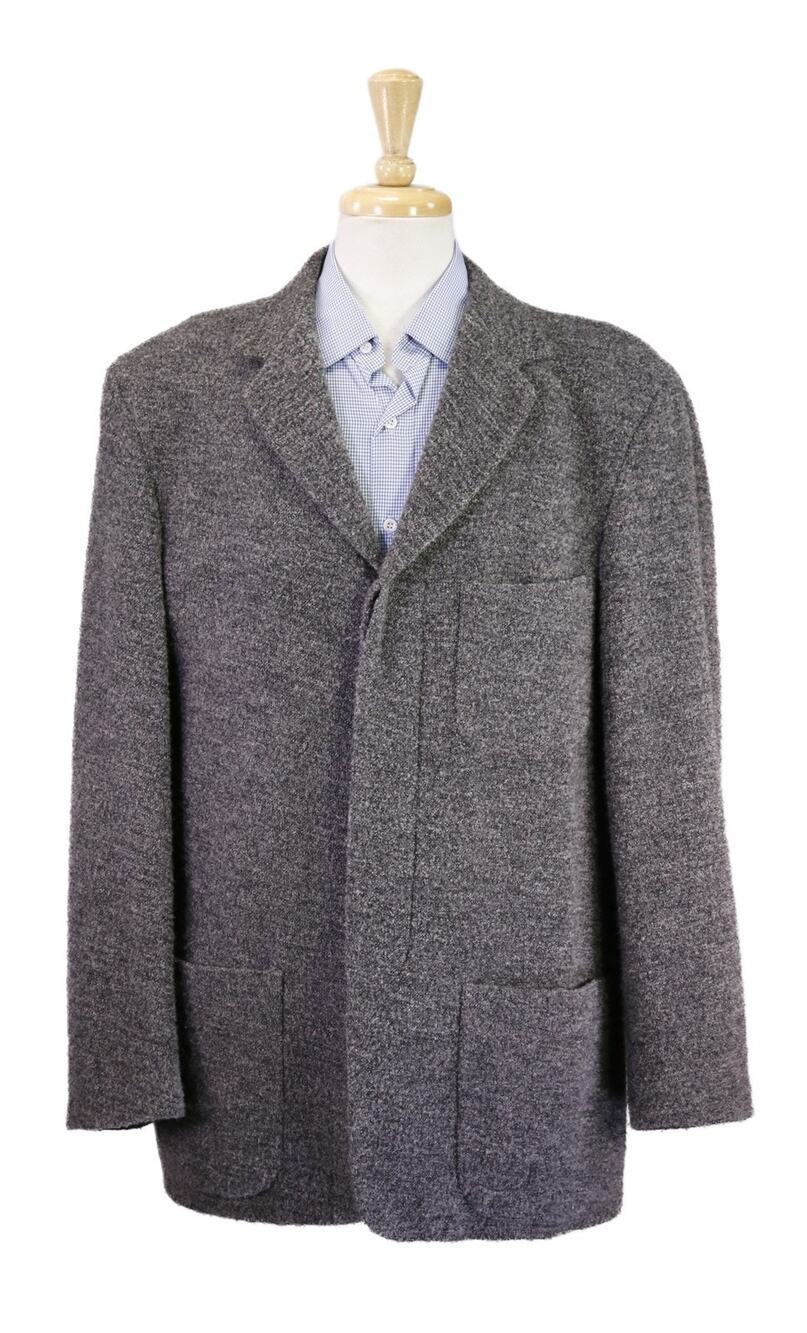 Ross Graison Gray Knit Woven Curly Hair Patch Pocket Blazer Jacket 44R